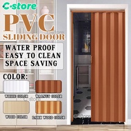 PVC folding door accordion sliding door indoor household partition track door kitchen bathroom