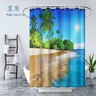 Xinxuan Bathroom Curtain Set Bathroom Waterproof Cloth Curtain Thickened Bathroom Mouldproof and Perforated Curtain Light Luxury Partition Curtain