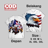 American Full Print T-Shirt | Eagle Eagle Eagle | AOP Animal Eagle America T-Shirt Front Back
