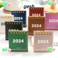 GESH1 Desk Calendar, Office School Supplies Knickknacks Mini Calendar, 2024 Home Decoration Simple Daily Planner