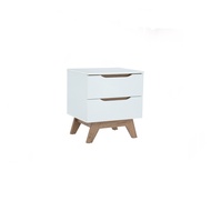 Modern Luxe White 2 Drawer Side Table Bed Side Table Living Hall Study Room Office Side Table