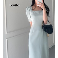 Lovito Elegant Plain Basic Dress for Women LNE43575