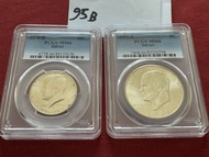 1976 s 1971 s 美國政府發行 甘迺迪銀幣 ，艾森豪威爾銀幣 ，少見的高分，一共兩個，PCGS 66×2 ，價錢是兩個一齊出去的價錢，不是單個的價格，不散賣的，兩個原光BU品相都非常良好的，