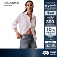 CALVIN KLEIN กางเกงยีนส์ขาสั้นผู้หญิง 90s Signature Denim Short รุ่น 47E706G 3N6-สีฟ้า