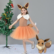 Manufacturer Pokémon Eevee Girls Cartoon Dress Suit Halloween cosplay cosplay Costume