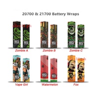 20700 /21700 Battery Wrapper PVC Skin Sticker Shrinkable Wrap Cover Sleeve Protective Skin for 20700