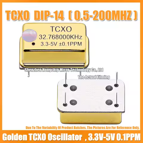 TCXO DIP-14 32.768K 32.768KHZ 32.768KHZ Gold Plated Rectangular Temperature Compensated Crystal Osci