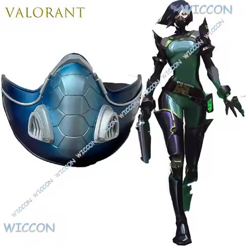 Valorant Viper Snake Mask Wig Cosplay Halloween Game Character Face Cover Scary Costume Accessory An