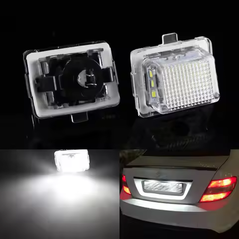 2pcs NO Error LED License Plate Light For Benz W204 (5D) W207 W212 W216 W221 6000k Car Styling CANbu