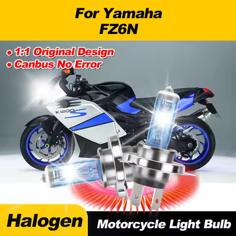 2pcs Super Bright Moto Lights 100W H4 High Low Beam Halogen Headlights Bulbs 12V 6000K White Plug An