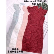WHITNEY 22385 高品质减龄蕾丝刺绣显瘦旗袍连身裙 premium quality dress
