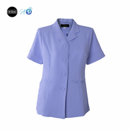 ERAWAN SOFT D เสื้อพยาบาล ปกฮาวายแหลม/ปกปีกนก (สีขาวโอโม่)