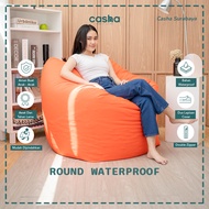 CASHA Round Bean Bag LARGE Bahan WATERPROOF PLUS ISI - Bean Bag Murah - Bean Bag Dewasa - Sofa Mille