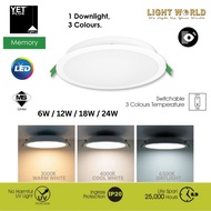 [SIRIM] [NEW] YETPLUS Memory 3C LED Recessed Downlight YET5015 Round 3 Colour 8 Inch 24W