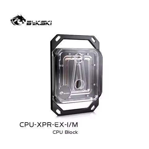 Bykski Acrylic CPU Water Block for INTEL LGA1700/1800/115X/ AMD Ryzen 9 AM5 AM4 0.08mm Microchannel 