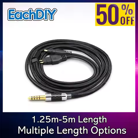Super Soft Headphone Nylon OFC Cable For Sennheiser HD580 HD600 HD650 HDxxx HD660S HD58x HD6xx Earph