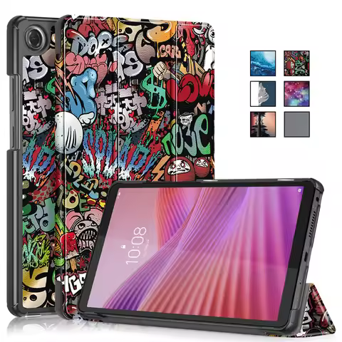 For Lenovo Tab One 8.7 Case TB305FU TB305XU Fashion Paint Smart Magnetic Leather Cover For Lenovo K9