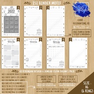 Planner Book containing Binder Paper with Accounting Finance Motif 01 Premium A6