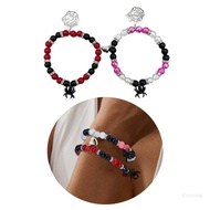 Crazy 2pcs Halloween Spiders Couple Bracelets Heart Matching Bangles Aesthetic Jewelry