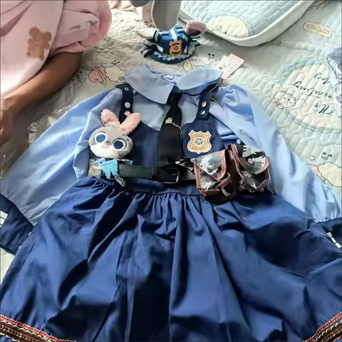 Anime Zootopia Cosplay Costume Judy Hopps Girl Role Playing Dress Halloween Classic Cos Performance 