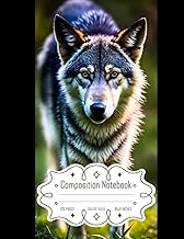 Composition Notebook College Ruled: Wolf in Front of Full Moon, Captured with EOS 5D Mark IV and 24-