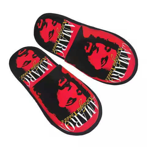 Custom Camaron De La Isla Flamenco Singer Cozy Scuff Memory Foam Slippers Women Island Shrimp Bedroo