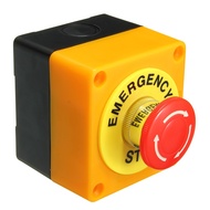 LAY37 Emergency Push Stop Red Button c/w Casing Box 1NO 1NC