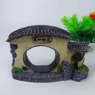 [READY STOCK] Hobbit House Lawn Hut – Large Reptile Hideout for Hermit Crabs鱼缸造景大型爬虫躲避洞 水族装饰仿真草坪屋 寄居