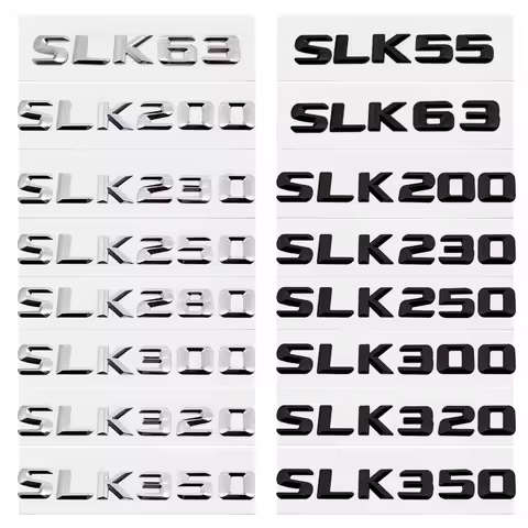 Car Tail Letter Stickers Rear Trunk Badge Emblem for Mercedes Benz SLK55 SLK63 SLK200 SLK230 SLK250 