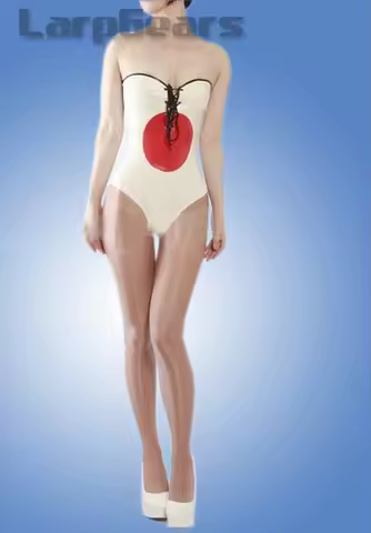 Latex Bodysuit White Latex Swimsuits Erotic Lingerie Women Rubber Latex Fetish Strapless Catsuits Bo