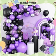 UNGU Birthday Arch Decoration Package Arch Balloon Happy Birthday Set Kuromi Theme Character Purple