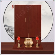 Small Buddha cabinet table wall-mounted altar shrine with door God of Wealth Guanyin cabinet househo
