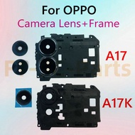 For OPPO A17 A17K Back Camera glass Lens Frame Repair Spare Parts