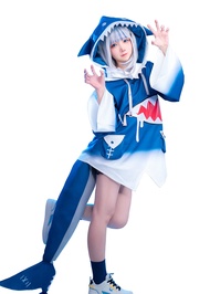 NSPSTT Hololive Gawr Gura Cosplay Costume ENG Shark Costume Hat Fish Tail