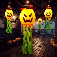 Halloween Decorations Outdoor Halloween Decor Hanging Outdoor String Lights Glowing Pumpkin Witch Ha