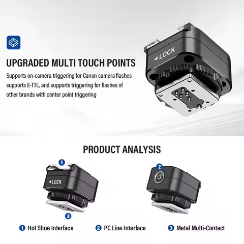 Soonpho TTL Hot Shoe Riser Converter Flash Adapter PC Sync Port Kit For Nikon Sony Fuji Canon Olympu