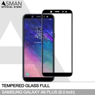 Asman Premium Tempered Glass Full Screen Protector 9H Samsung Galaxy A6 Plus 2018 | 6.0 inch | Full Glue Anti Gores Pelindung Layar - Hitam