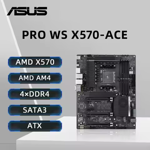 ASUS Pro WS X570-ACE Motherboard AMD X570 Support 5600G 5700X 5700X3D 5800x3D CPU 4xDDR4 128 GB M.2