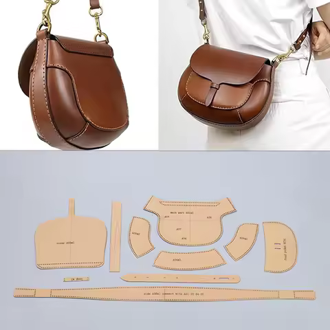 heavy duty kraft paper sewing pattern leather craft vintage shoulder bag die cutting template 18.5x1
