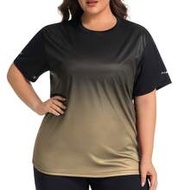 1pc Women's Plus Size Short Sleeve T-Shirt, Gradient Digital Print, Loose Fit, 0XL 1XL 2XL 3XL 4XL 5