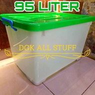Container Box Multipurpose Storage Box 95 Liter 95L 95 L Plastic JUMBO Size Large THICK With Wheels 