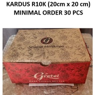 (AE-8) Cardboard MOTIF Kraft GRETEL Box Chocolate R10K Kraft 20x20 cm/Box Rice R10K/Box Rice Chocolate Minimum ORDER 30pcs