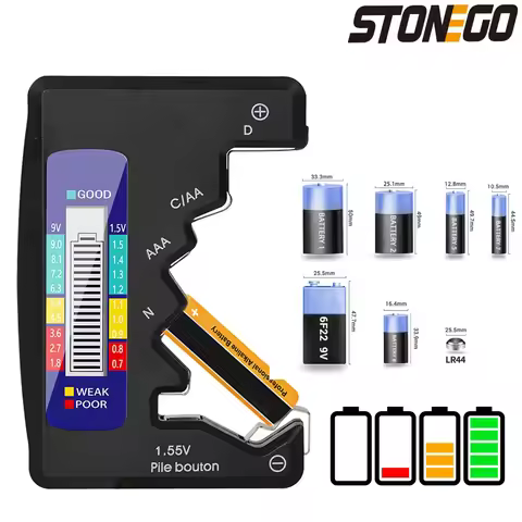 Digital Battery Tester LCD Display C D N AA AAA 9V 1.5V Battery Button Cell Capacity Check Detector 