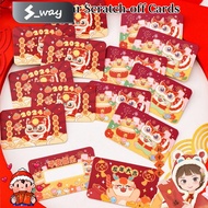 New Year Scratch Card Creative Reward Handwritten Lucky Draw Cards Self Adhesive Coated Kids Reward 