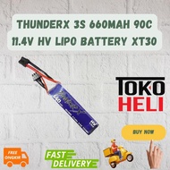 THUNDERX 3S 660MAH 90C 11.4V HV LIPO BATTERY XT30 - BhadrikaStore4