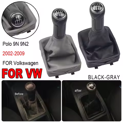 Car Gear Shift Knob Gaiter Boot For Volkswagen VW Polo 9N 9N2 9N3 2002-2009 Auto Manual 5 Speed Tran