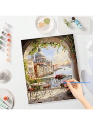 1/2pcs Diy Painting By Numbers City Acrylic Paint On Canvas Modern Landscape Picture By Numbers For 