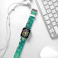 Apple Watch Series 1 , Series 2, Series 3 - Apple Watch 真皮手錶帶，適用於Apple Watch 及 Apple Watch Sport - Freshion 香港原創設計師品牌 - 湖水色花紋