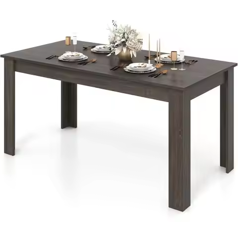 Dining Table, 63" L x 31.5" W x 30" H Large Farmhouse Center Table with 330LBS Capacity, Kitchen Tab