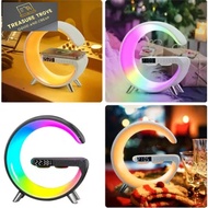 🇸🇬 App Control LED Atmosphere Light Wireless Charger Alarm Clock Desk Lamp Speaker RGB Night Lamp/Birthday Gift